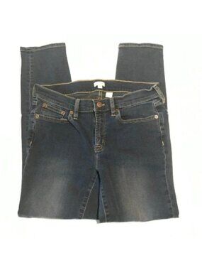 J  Crew Women's Style E1584 Skinny Stretch Jeans Midrise Blue  Size 28